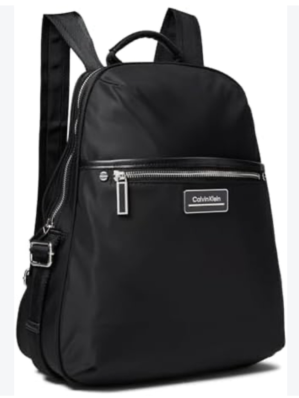 Calvin Klein Black nylon backpack, featuring Exterior Pockets